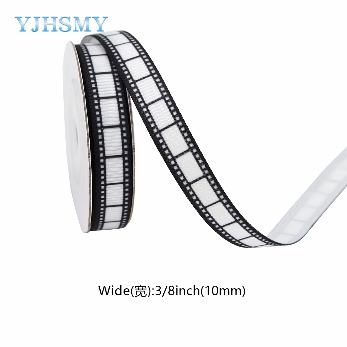 20m Filmabend-Band 2,5cm Breit – Schwarz/gold & Weiß/gold Für Partydeko & Basteln | Geschenkband, Kränze, Verpackung