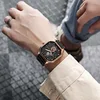 YIKAZE Alloy Men Quartz Watches Leather Strap Big Dial Student Square Sports Watch Cool Black Men's Watch Waterproof  Wristwatch 4