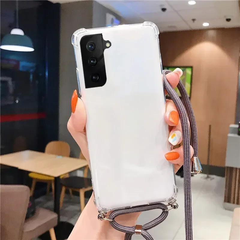 Shockproof Silicone Crossbody Necklace Transparent Phone Case