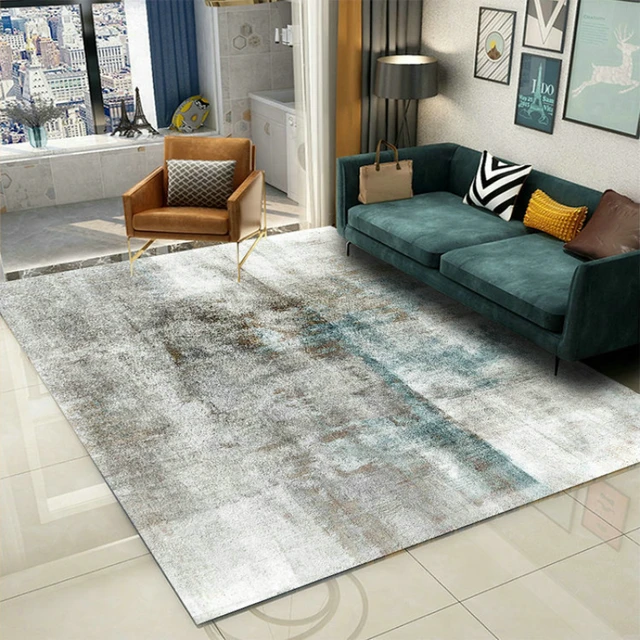 Grand tapis de salon style artistique nordique, en velours cristal