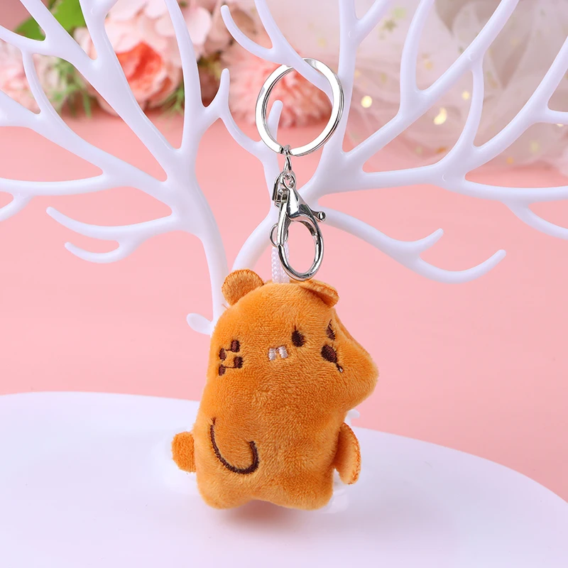 

1Pc Cute Plush Brown Bear Keychain Toy Stuffed Animal Brown Bear Doll Fur Fluffy Backpack Bag Pendant For Girl Gifts