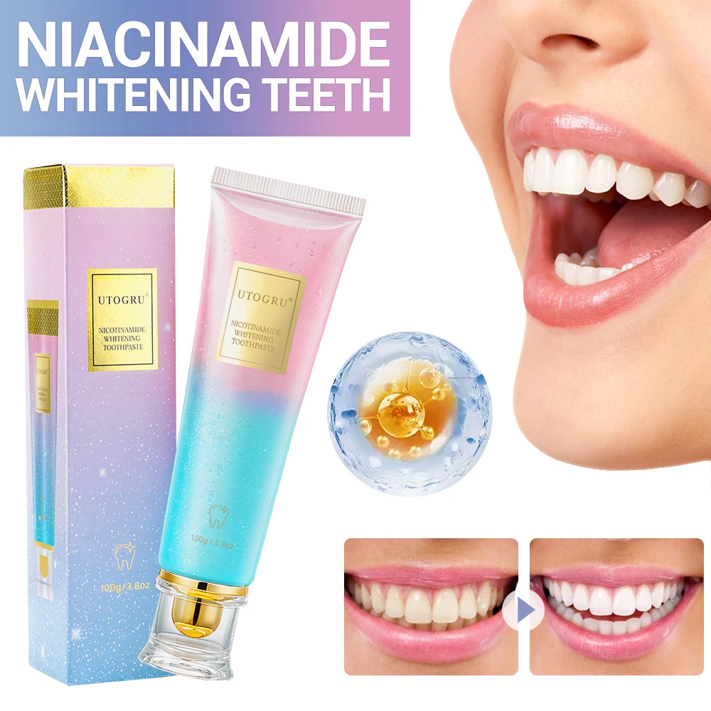 Niacinamide Whitening Toothpaste Dental Stains Removing Prevent Bad Breath Oral Cleaning Refreshing Reduces Plaque Toothpaste