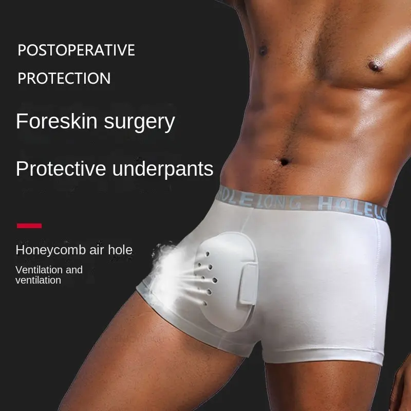 Underwear for Boys after Circumcision Pure Cotton Protective Cover Adult Children Special Care Cover for Phimosis Boxer Homme