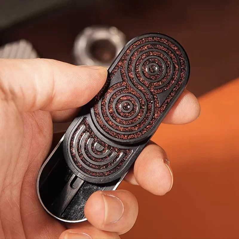 Mechanical Fritillary Three-layer Push Card Slider Decompression Fidget Spinner Metal Magnetic Stress Relief Fingertip EDC Toy