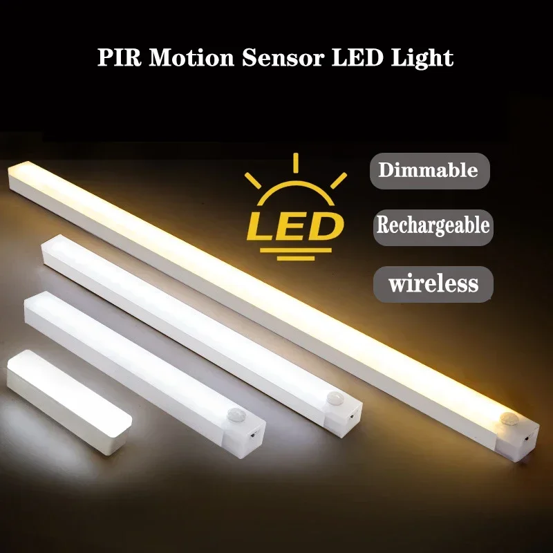 LED Bar Lights Type C Rechargeable Motion Sensor Dimmable Detector Night Light Portable Induction Cabinet Lamp for Kitchen Room led night light,led cabinet light,led motion sensor light,cabinet lights,motion sensor light,led cabinet lights,led strip light,motion sensor lights,under cabinet light