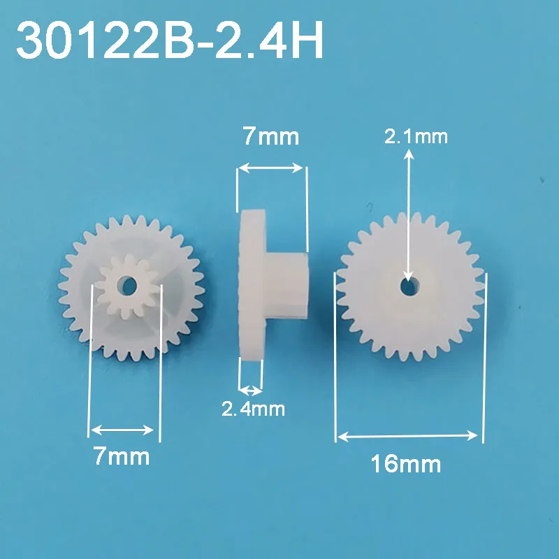 Thick 0.5M Plastic POM Gear Diameter 16mm 30 Teeth 12 Teeth Double Layer Gear 2mm Hole DIY Toy Parts Accessories 30122B