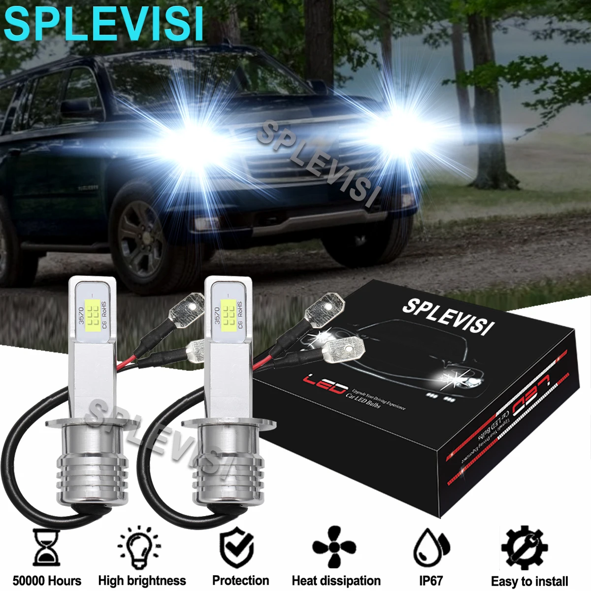 2x LED Headlight High Beam Bulbs 6000K White Fit For Chevrolet Captiva