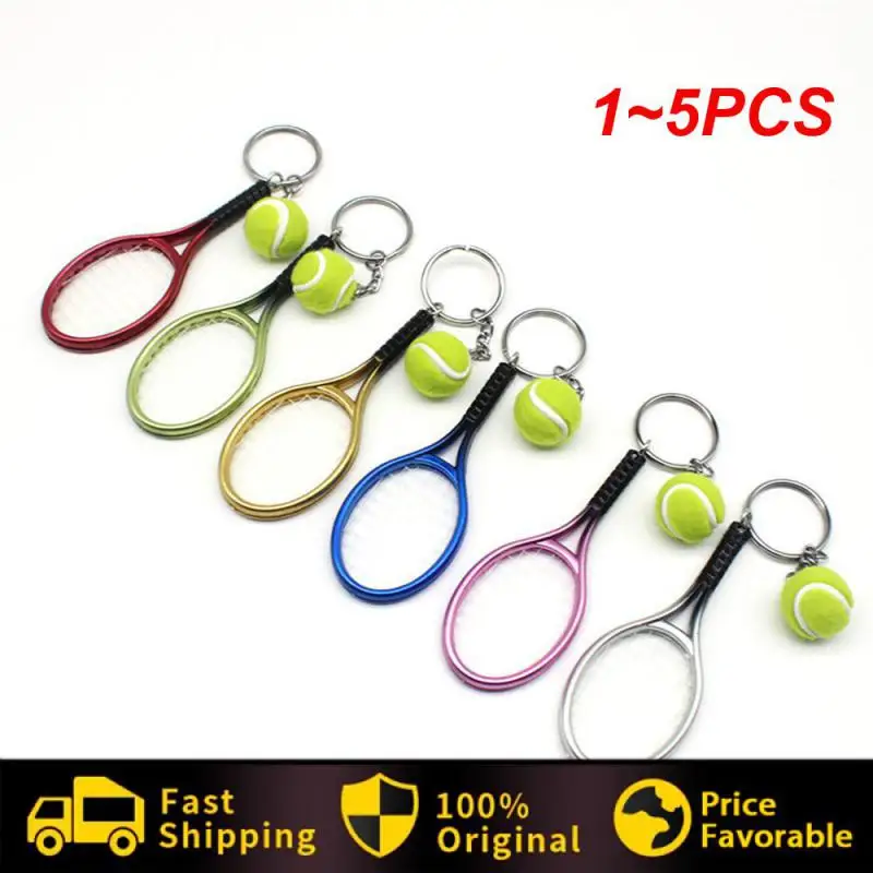 

1~5PCS Simulation Mini Tennis Racket Ball Keychain Pendant Bag Key Ring Sports Key Chain Souvenir Gifts Accessories