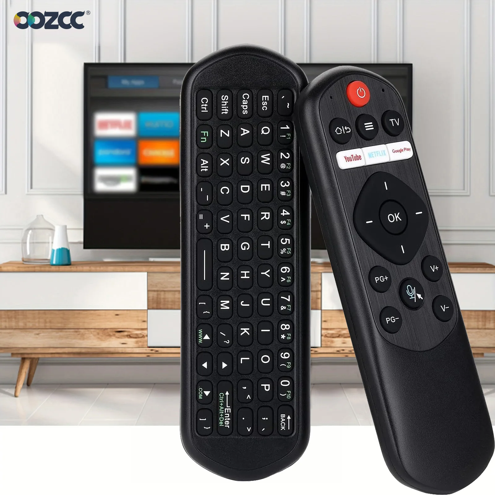 Mando a distancia inalámbrico Universal, dispositivo con miniteclado combinado, entrada de voz, aprendizaje IR para Smart TV,Android TV Box, 2,4G