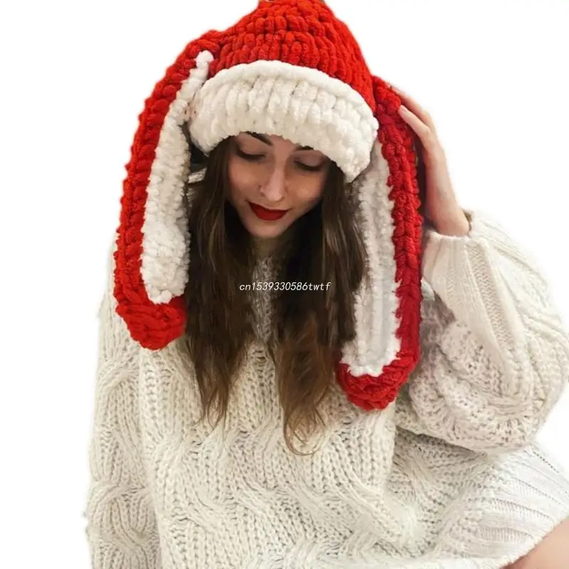 Winter Hat Cartoon Knitting Hat Animal Ear Cosplay Hat Outdoor Sport Hat Woolen Caps Windproof Headwear Balaclava Dropship 4