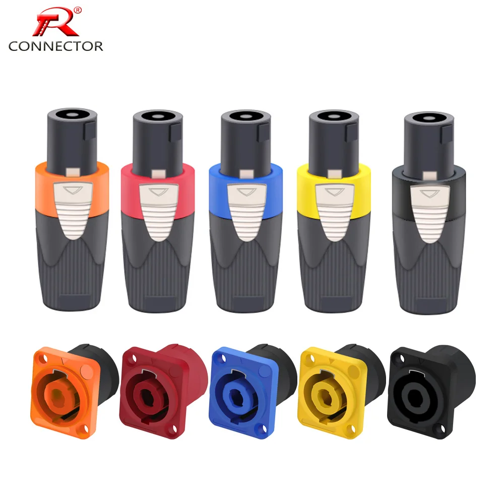 2pcs NL4FX Speakon Cable Adapter Connectors 4 Pole Audio Speaker Male Plug Female Socket Twist Lock NL4FC NLT4X NL2FC wire connector wire connector terminals electrical connectors cable connector electrical connector connector adapter cable adapter pcb connector coaxial connector rf connector