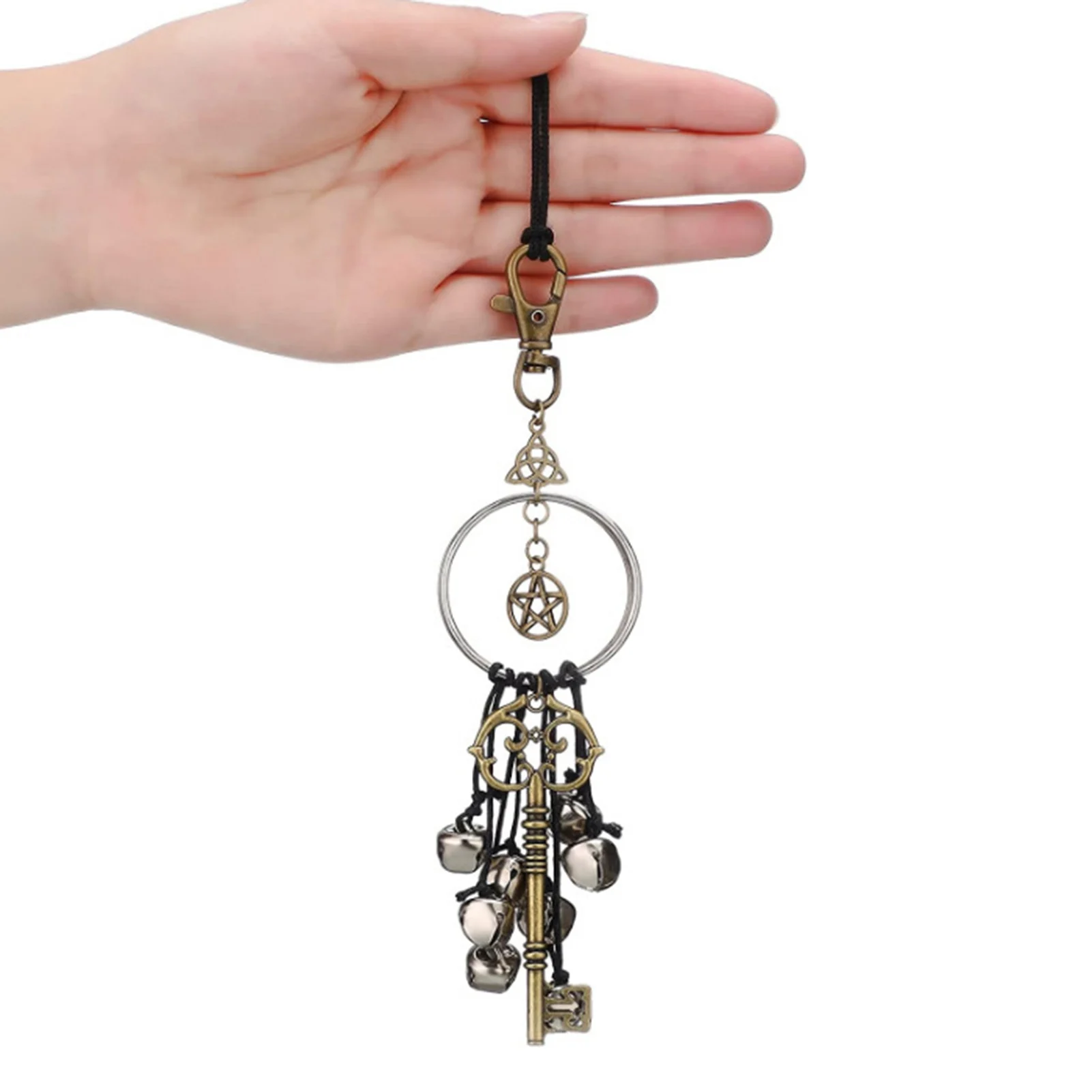 1 Pcs Witch Bell Door Witch Bell Supplies Antique Magic Keys Witch Home Protection Decoration Kitchen Decoration Key Pendant