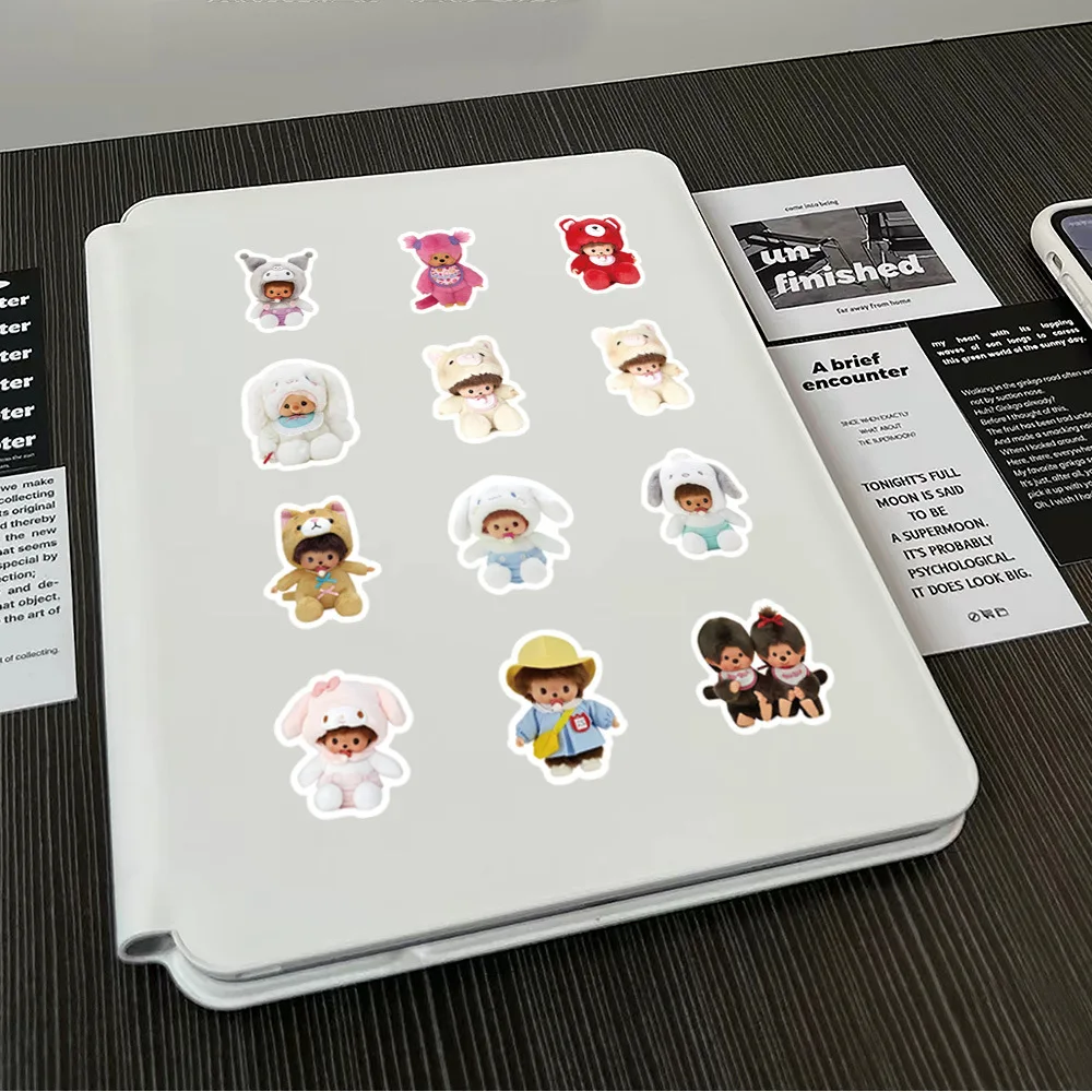 Neue 80-teilige wasserdichte Monchhichi-Aufkleber, lustige und langlebige Aufkleber für Bastelarbeiten und DIY-Projekte – Detail 5