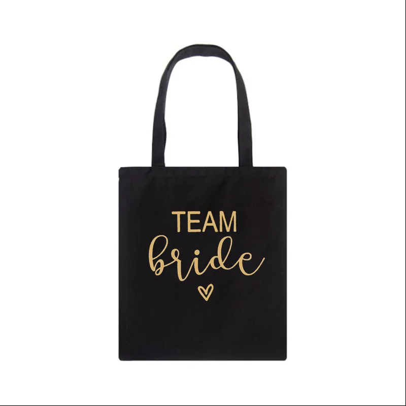

Bridal Bachelorette Party Shopping Tote Canvas Bag Casual Wedding Team Bride Graphic Fashion Women Handbag Female Shoulder Bags