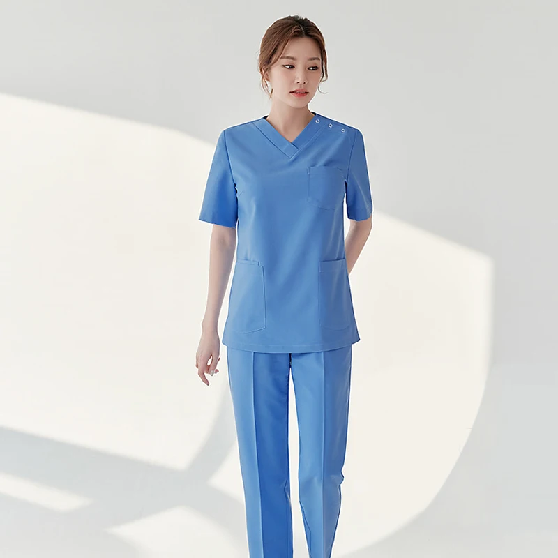 Dental Clinic Nurse Short Sleeve Uniform Female Dentists Work Clothing
