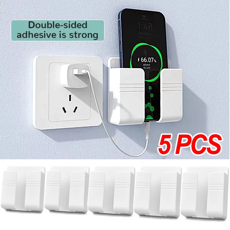 Phone Holder Multifunction Smartphone Holder Wall Mounted Organizer Storage Box Wall Remote Control Charger Dock Stand Organizer Bracket