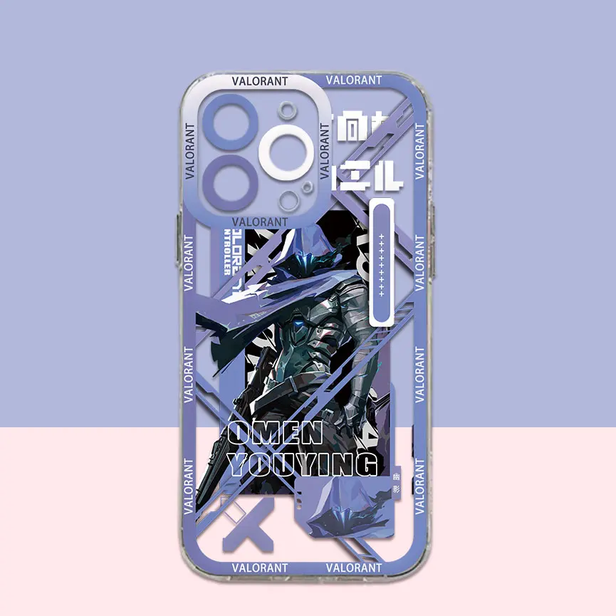 thumbnail image 1 of Funda de teléfono con diseño de personajes del juego Valorants para Samsung S24 S23 S22 S21 S20 S10 FE Note20 10 Plus Ultra Lite 5G, funda de TPU suave transparente, 1 of 5