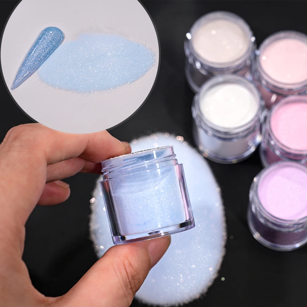 6Jars Glitter Nude Acrylic Nail Powder Set Pink Blue Glitter Acrylic Powder for Nail Extension French Manicure Carving Tool nail powder,acrylic nail powder