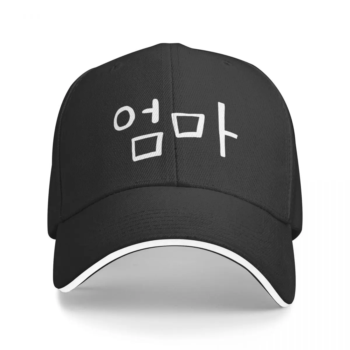

 oma hangul Korean Bold white text Baseball Cap hard hat fashionable Big Size Hat Caps Women Men's