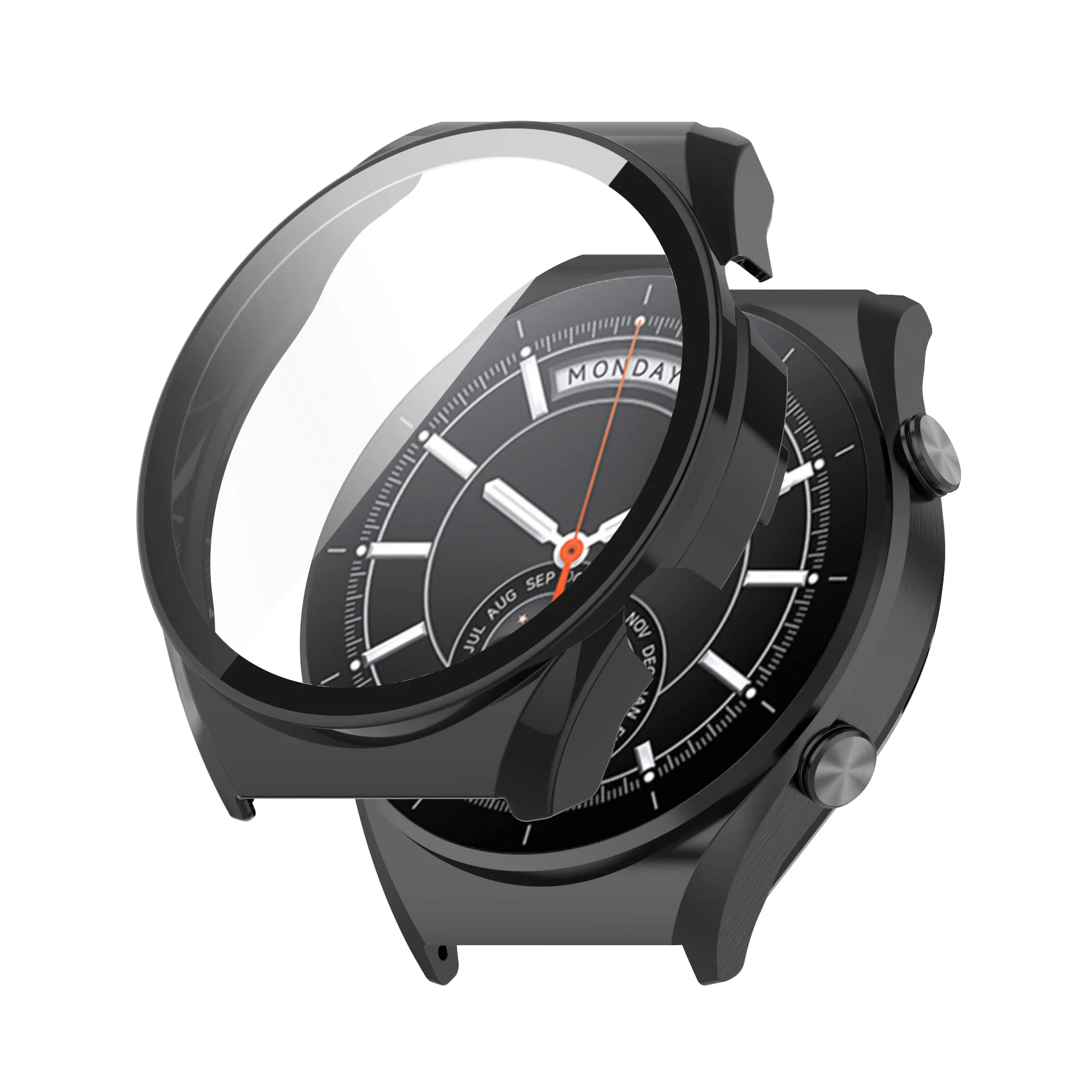 Screen Glass Protector Case for Smartwatches - Durable PC Hard Edge Protective Cover & Bumper Accessory