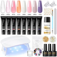 PEACECOLOR Poly UV Gel Kit All for Manicure Gel Nail Extension Set Slip Solution Builder Acrylic Gel Polish Nail Art Tool Design 1