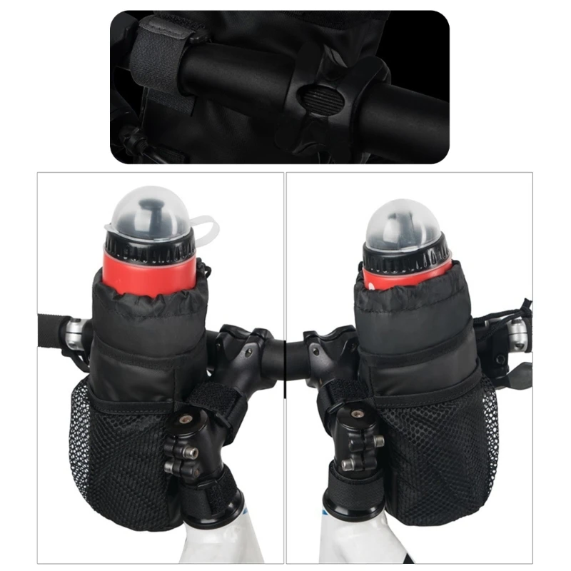 Bike Water Bottle Holder Bag Insulated Bicycle Coffee-Cup Holders with Phone Storage Handlebar Drink/Beverage Container