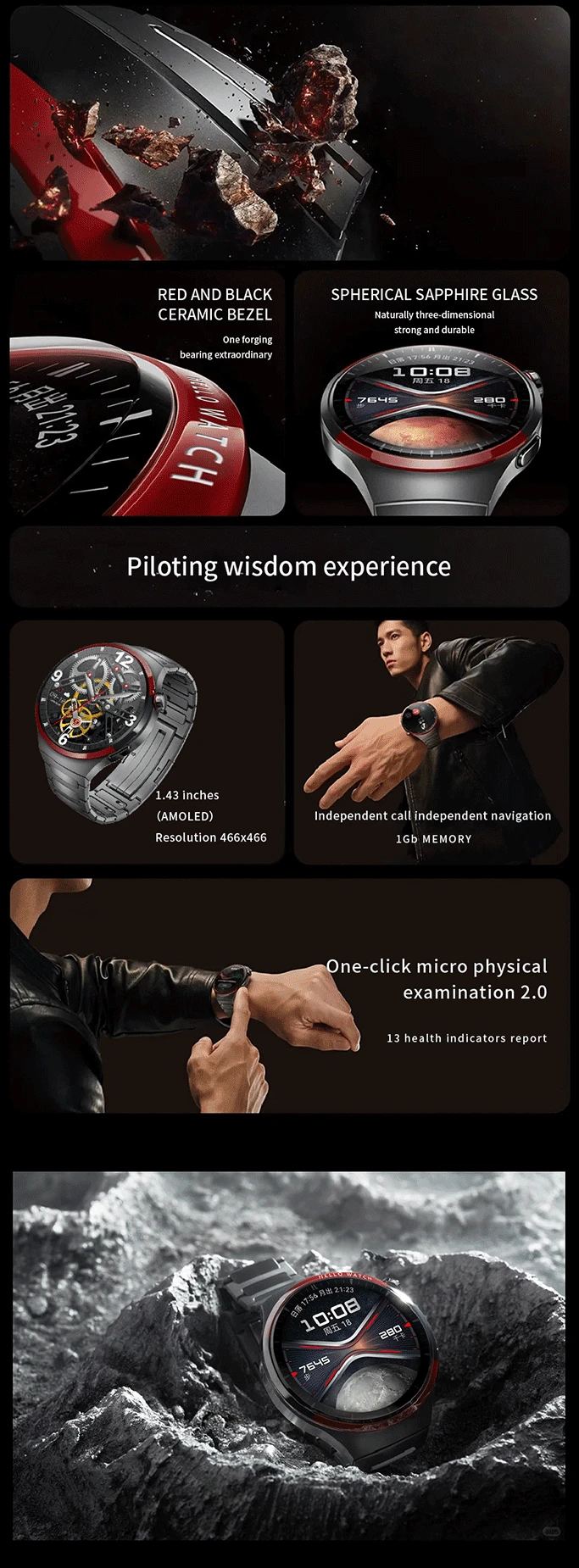 YTOM Hello Watch   HT13 Amoled 1GB Rom Ʈ ġ, 1.5 ġ ȭ, AI  ýƮ, BT ȭ,  Ʈġ