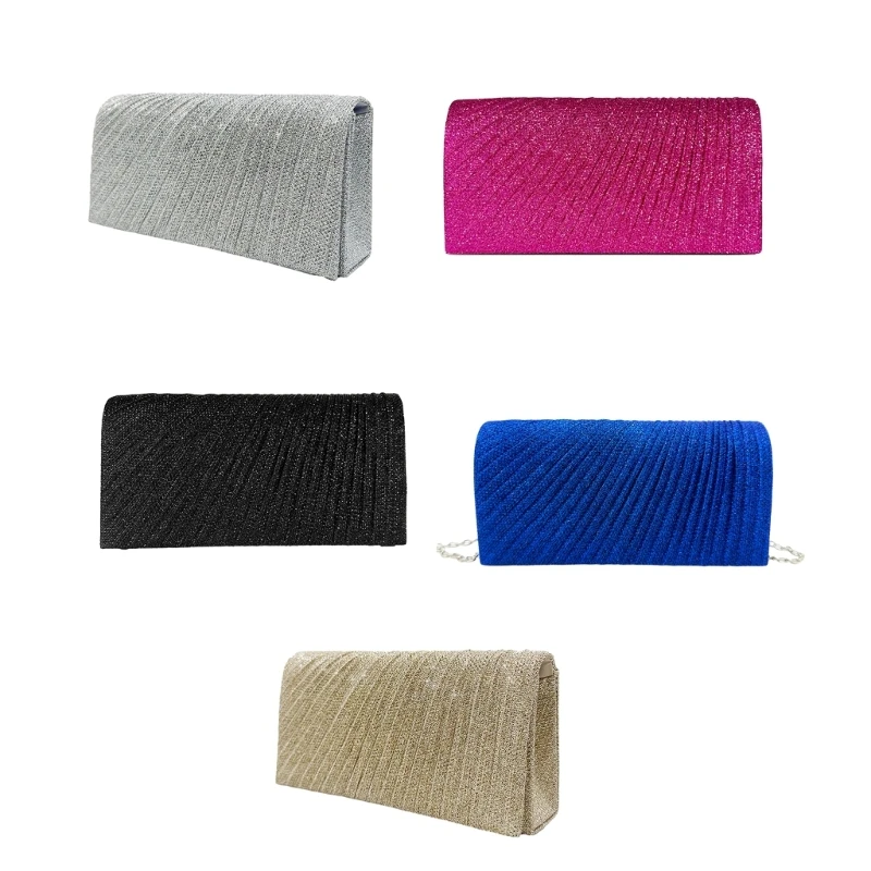 

Fashion Pleated Handbag Elegant Evening Clutch Purse for Women and Ladies