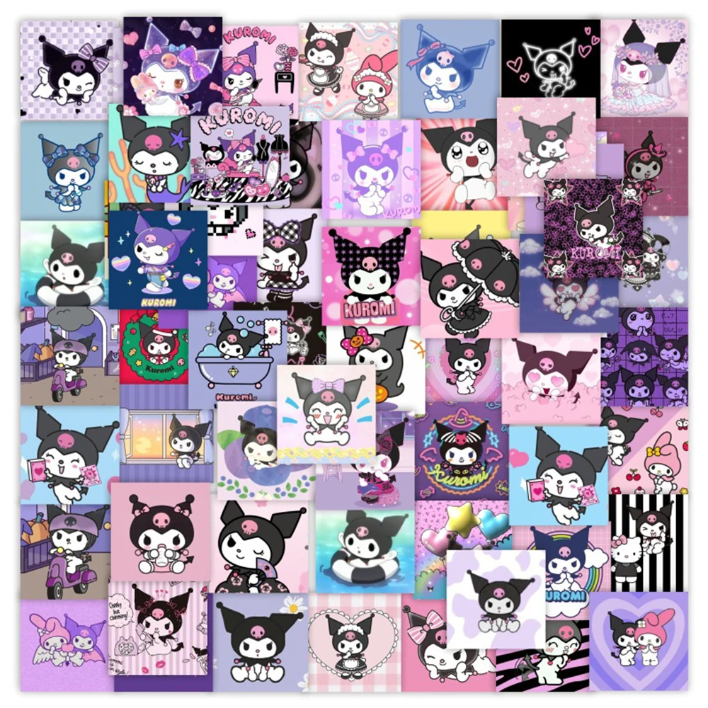 

10/30/63pcs Kawaii Cartoon Kuromi Poster Stickers Cute Graffiti Decals Toy Phone Skateboard Laptop Sanrio Anime Sticker for Kids