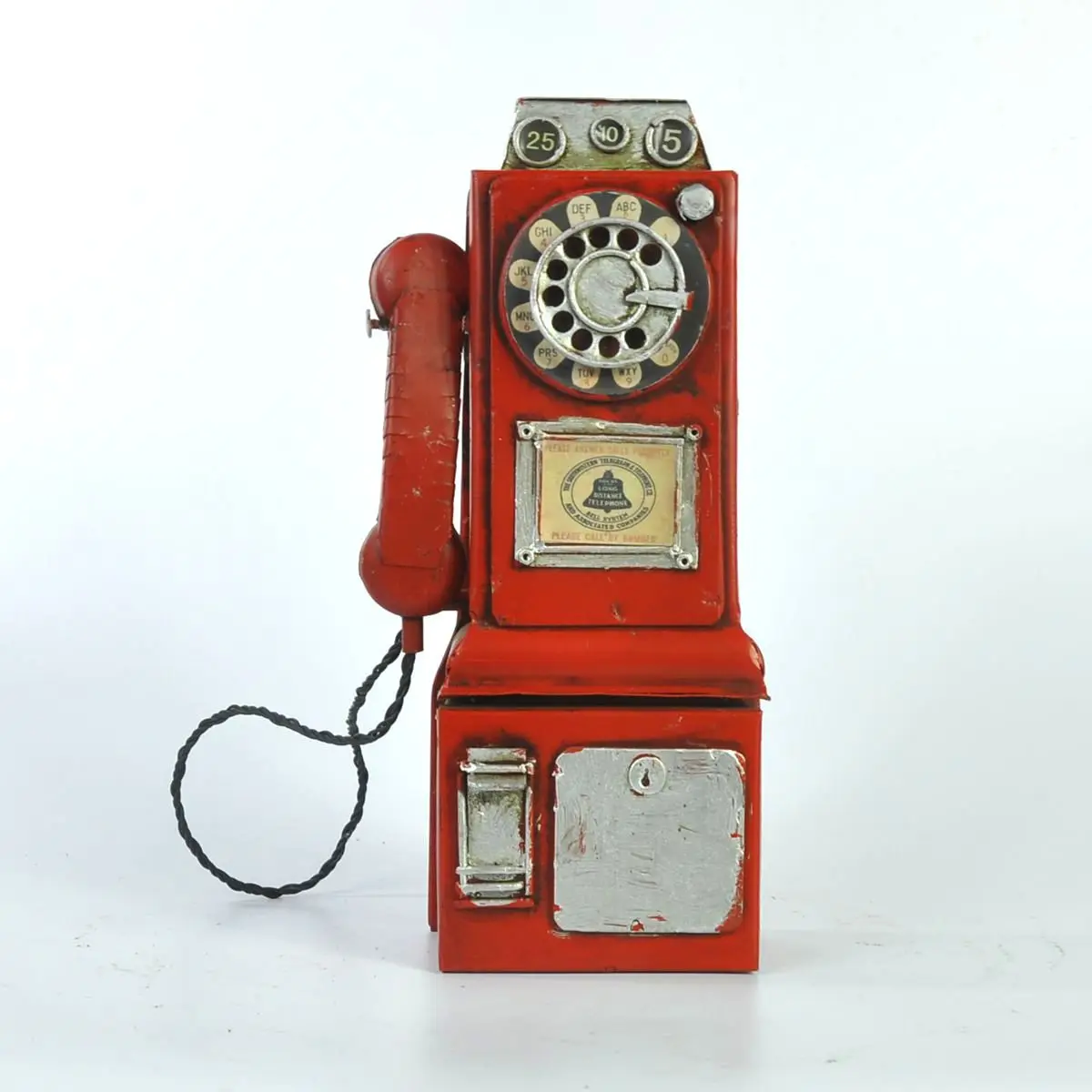

Vintage Telephone Models Coin Piggy Bank Arts and Crafts for Retro Landline Metal Christmas Photography Props