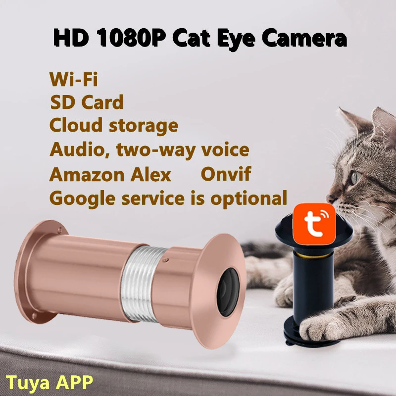 

Tuya Smart 1080P WiFi Door Cat Eye Camera Wifi HQ-TY2 1.8mm Cctv Network Fisheye Lens 1080p HQ-TY4 HQ-TY3 P2P Camera