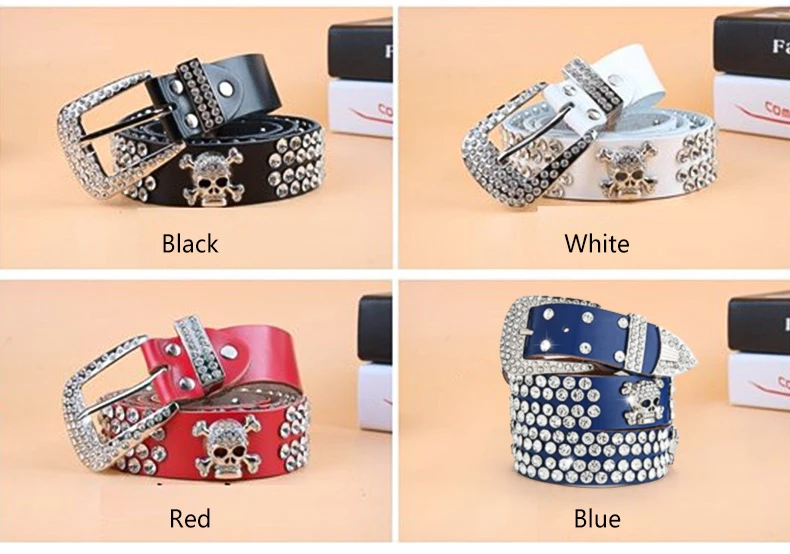 cowhide rhinestone belt