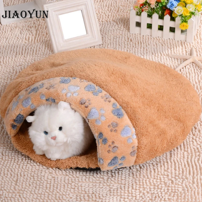 

Утолщенный спальный мешок для кошек, мягкий двойного использования для домашних животных, домик для собак, теплые постельные принадлежности, моющийся коврик для кошек, товары для щенков и котят