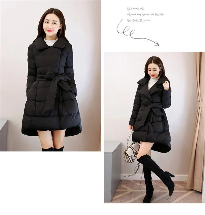 2025 Winter Warm Jacket Womens Medium to Long Suit Collar A-line Puff Cotton Coat Korean Edition Thickened Cotton Clothes Trendy
