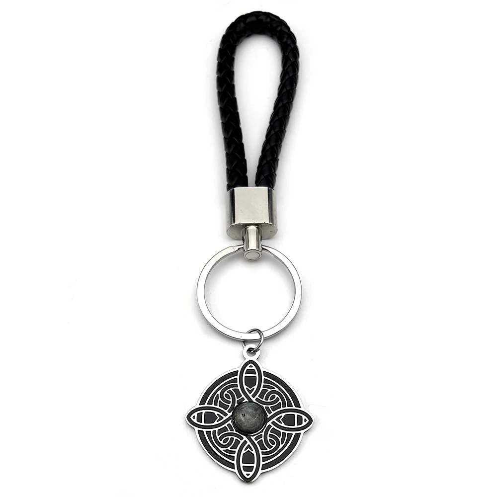 Keltischer Knoten, Kleeblatt, Glaube, Schlüsselanhänger für Damen und Herren, Edelstahl, silberfarben, Medaillentasche, hängender Charme, Schlüsselanhänger, Schmuck, Geschenke – Detail 11