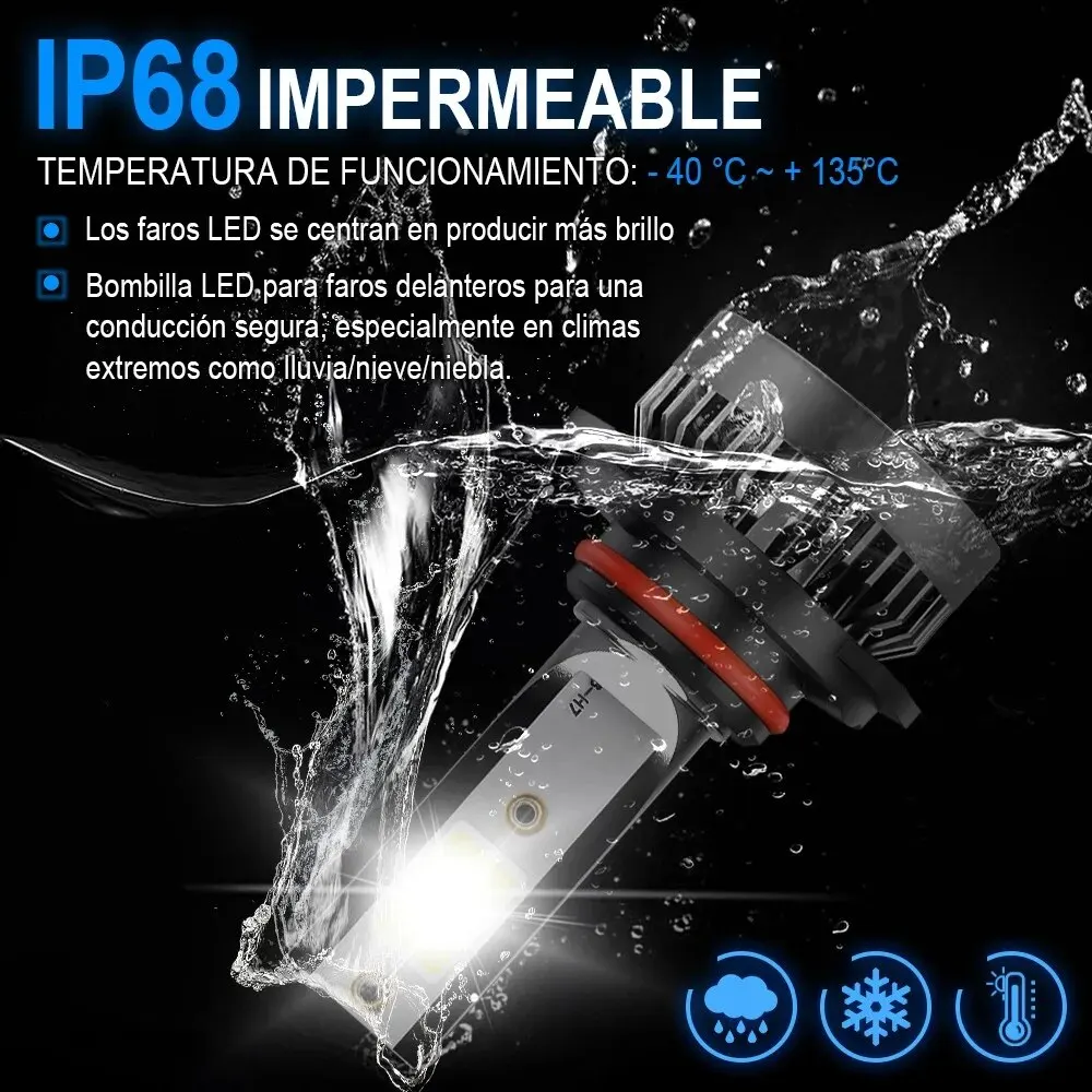 2 PCS Led Headlights 6000K White 3000K Yellow Light Waterproof 9005 9006 H1 H4 H7 H11 5202 9004 9007 H3 H13 for Car led lights led headlights led car lights led car headlights car headlamps