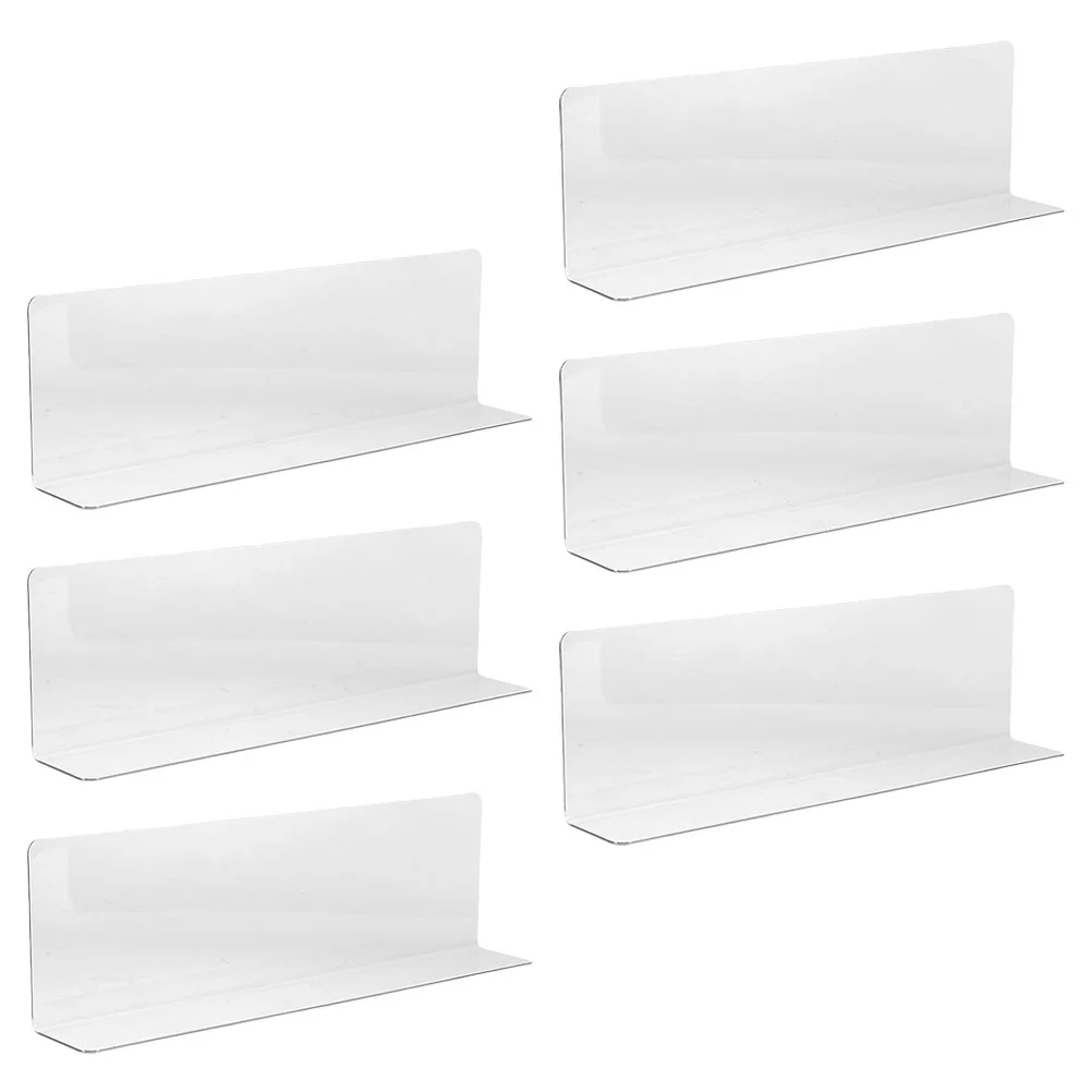 

6 PCS Rack Shelf Supermarket Sorting Baffle Plastic Dividers for Shelves Closet Organization Cut off Bookshelf