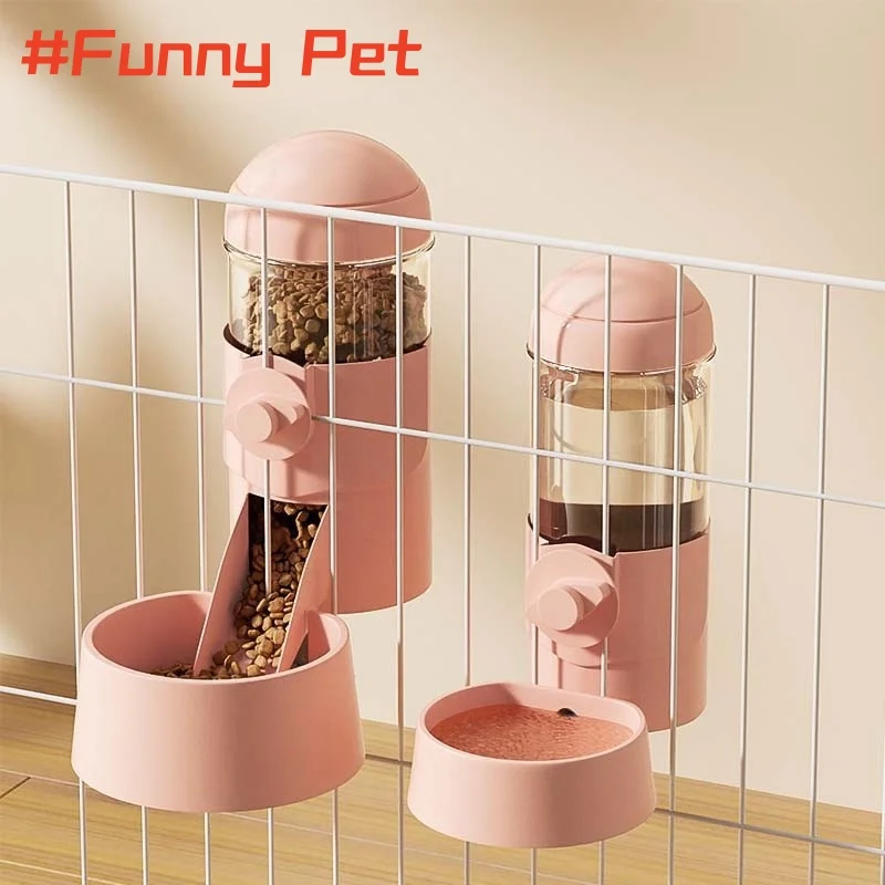 

1400ml Auto Feeder Though Bowl For Pet's 75° Angle of inclination 500ml Waterer For suspension type Puppy Iron Cage For