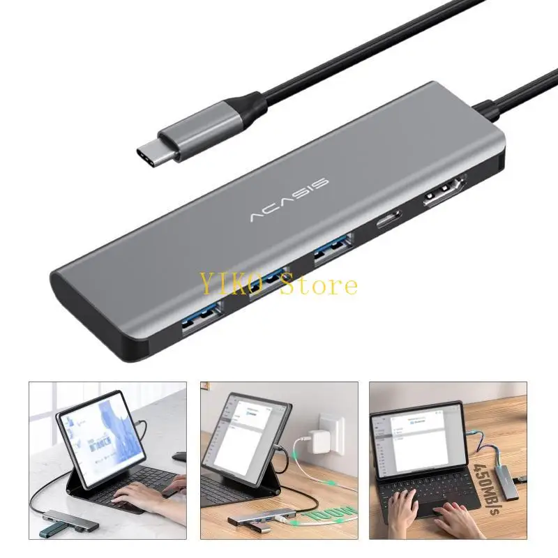K32C USB 허브 어댑터 멀티 PC 노트북 노트북 수신기용 5 포트 분배기
