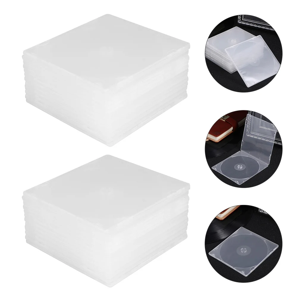 

Clear CD Cases Dvd Organizer Storage Ultra Thin Organization and White Slim Wallet
