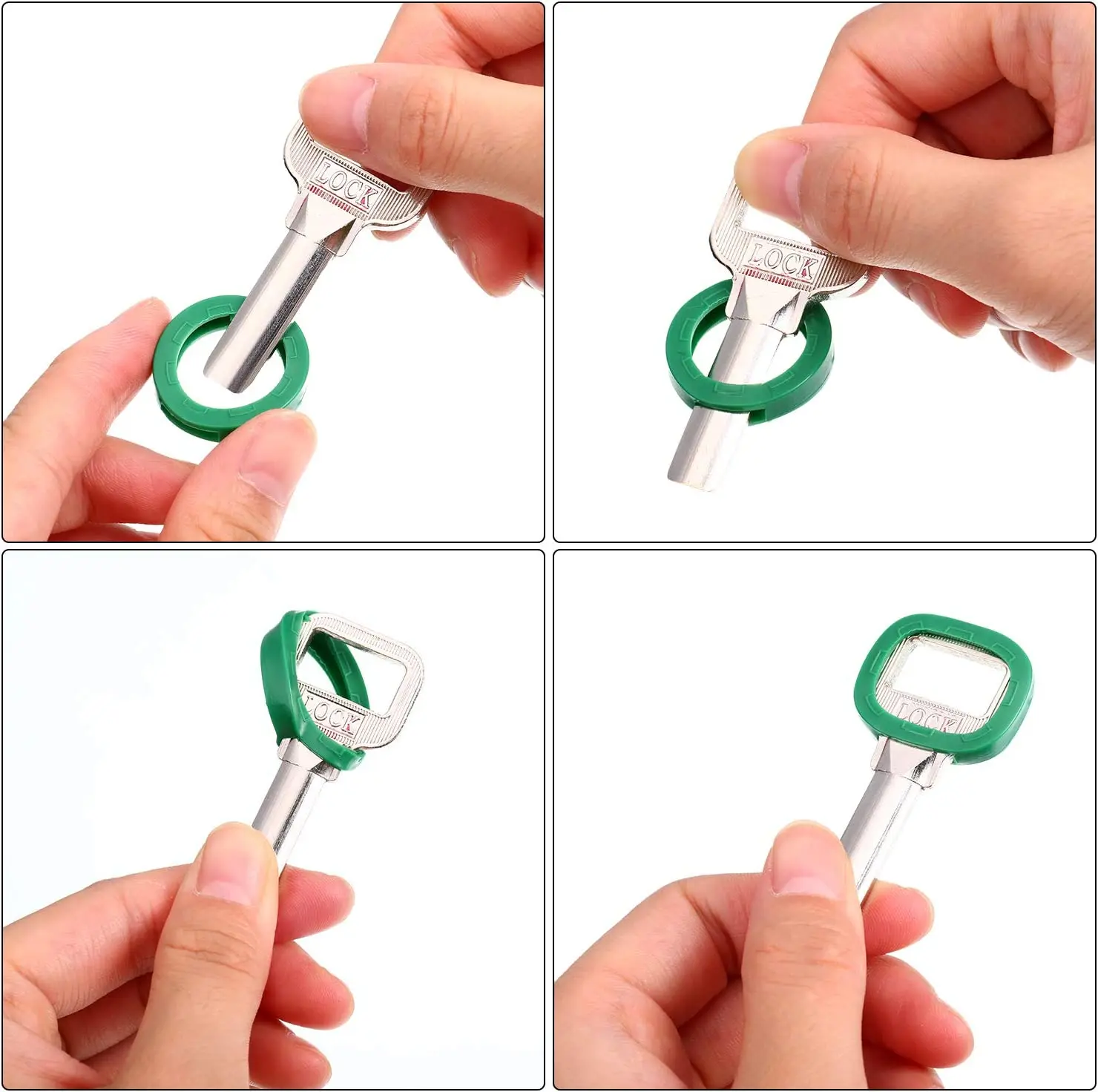 Mixed Plastic Key Caps Covers 24/32Pcs Topper Elastic Case for DIY Key Chains Key Rings Rubber Head Caps Keys Locks Tags ID Markers