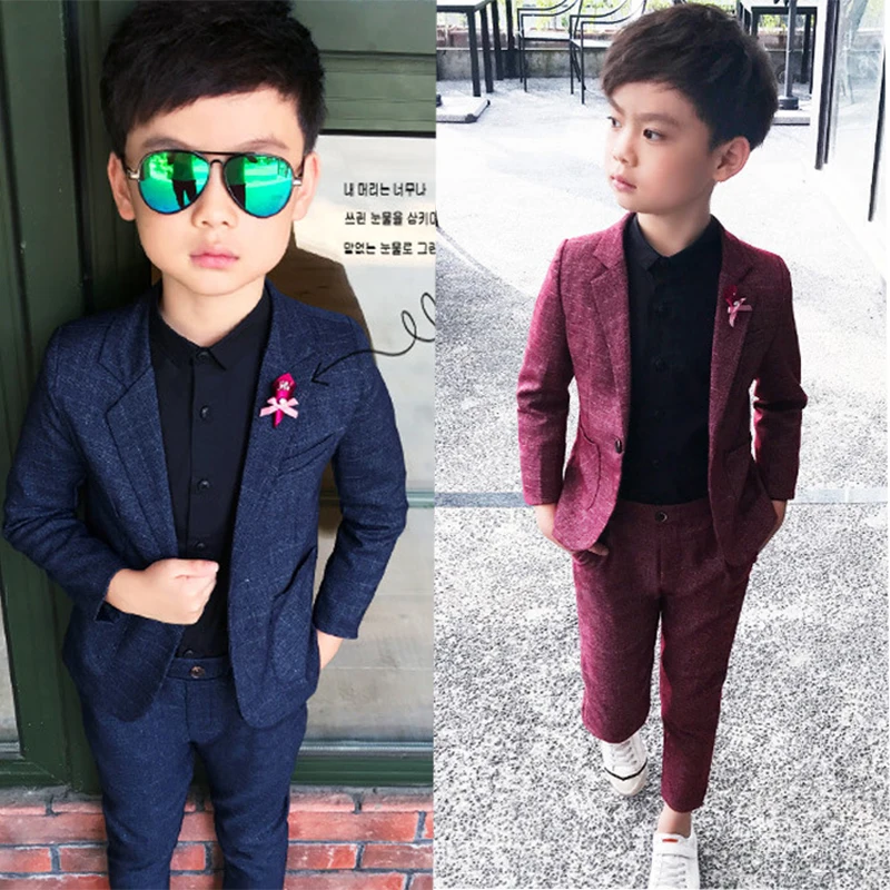Kids Wedding Ceremony Slim Suit Formal Blazers Pants 2Pcs Photography Clothes Baby Boys boys suits