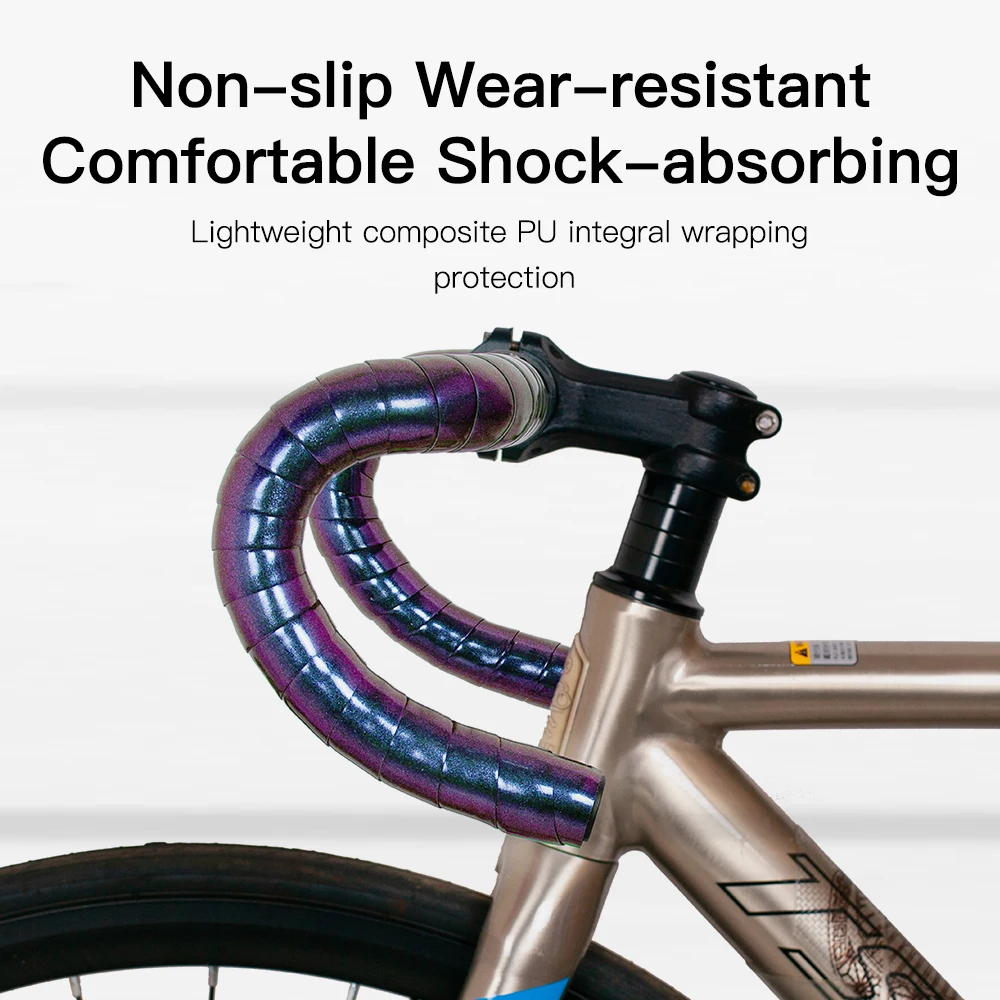 Road Bike Handlebar Wrap Reflective Elastic EVA Foam Lightweight Composite Three Mirror Chameleon Handle Strap MOTSUV