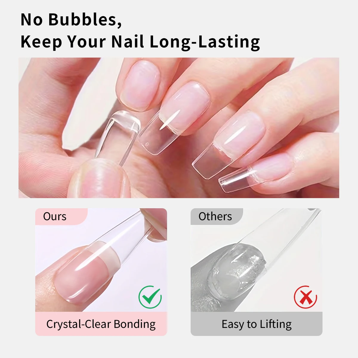 Colla professionale per unghie Hassleless, 15 ml — Adesivo specializzato per unghie artificiali, forte fissatore per punte delle unghie (richiede lampada UV/LED) - immagine 4