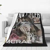 Comfort Vintage Tate McRae Singer Blanket Merch Home Decorative Pop Music Tour Throw Blankets Warm Fleece for Couch 2