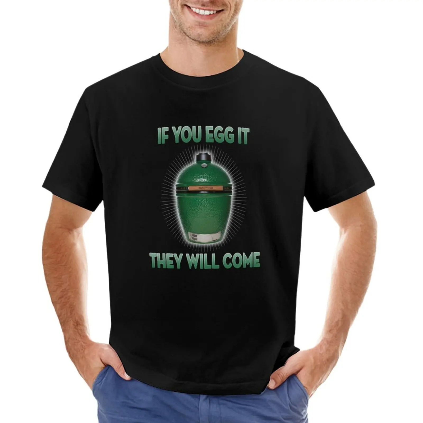 Se Tu Egg It Saranno Big Green Egg T-Shirt Blacks Vintage Hippie Clothes Mens Graphic T-Shirt Hip Hop