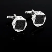 Fashion Men's Accessories Starry Sky Geometric Hexagonal Cufflinks Shirt Tie Clip Business Party Jewelry Promotion Souvenir Gift 2
