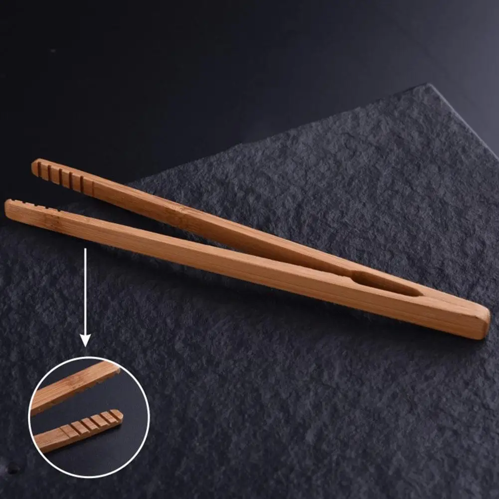 Bamboo Wooden Food Toaster Tongs For Tea Cup Clip Natural Bamboo Tweezers Kitchen Tongs Tea Making Tool New