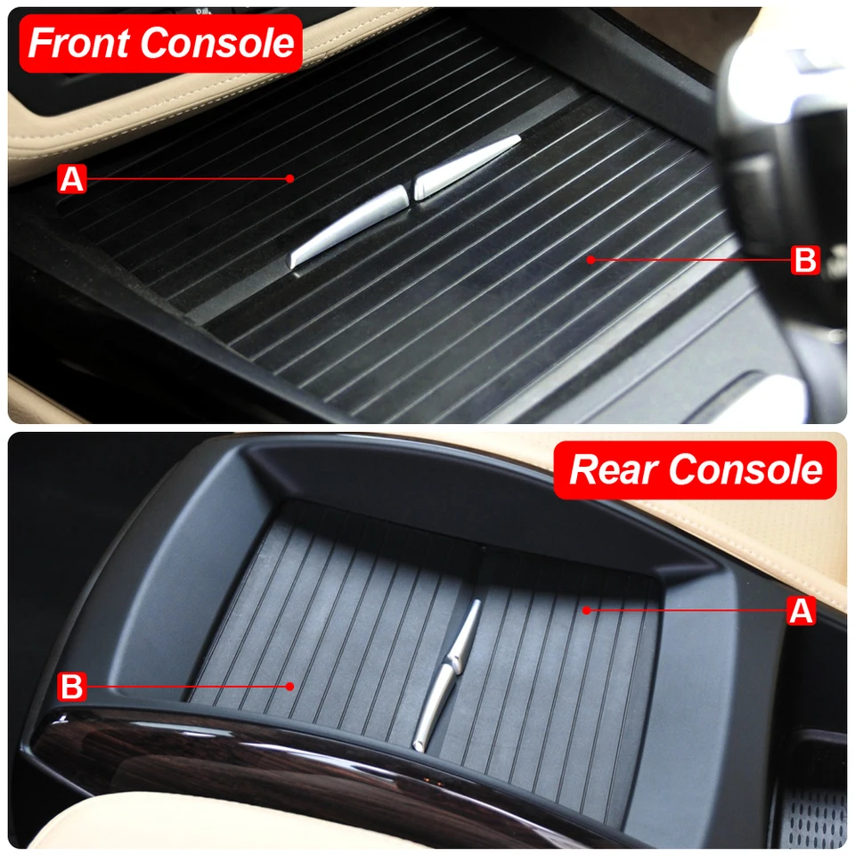 Persiana Enrollable Para Consola Central BMW X5 X6 E70 E71 (2007-2014) - Cubierta Para Portavasos Delantera Y Trasera, Color Negro