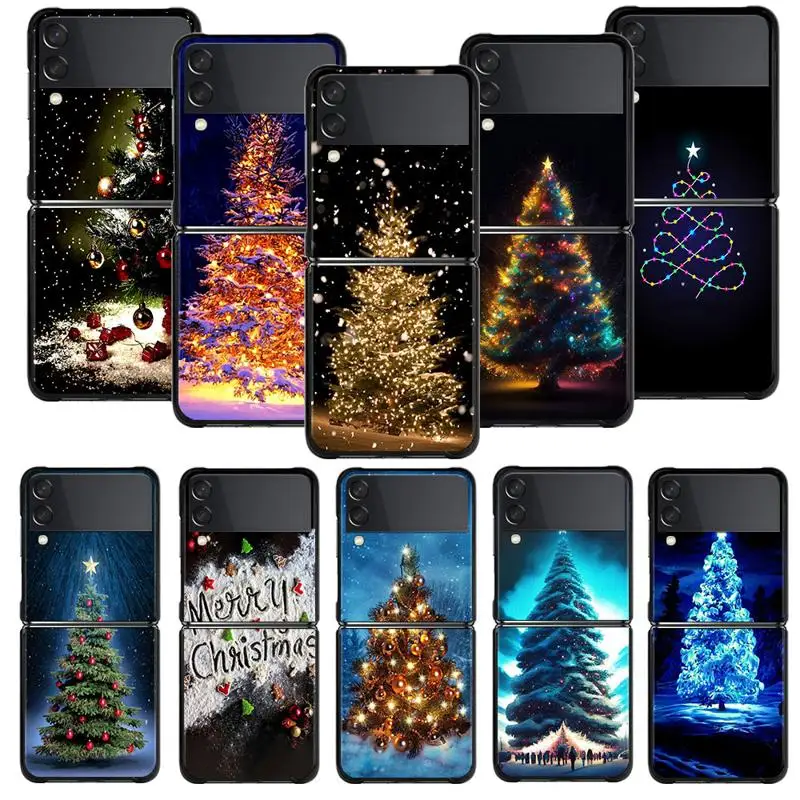 Custodia Per Telefono Per Samsung Galaxy Z Flip 5 Z Flip 4 Z Flip3 5G Shell Per Galaxy Z Flip Hard Cover Buon Natale Bellissimi Alberi